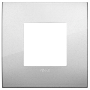 Vimar Wall <b>Switch</b> Plate 9.6cm Square Silver Finish - Product Image 1