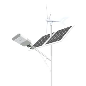 Hepu Sufficient Power 12 Hours Full Bright Wind Solar Hybrid Street Light All In 1 Solar LED Street Light 40 Watt Lam