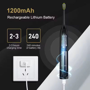 Brosse à dents électrique sonique portable pour adultes avec poils doux, étanche IPX7, rechargeable - Cadeau idéal - Product Image 6