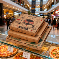 Cajas de Pizza de Cartón Corrugado al por Mayor, Logotipo Personalizado, 10-14 Pulgadas, Color Marrón, Ecológicas, Resistentes, Grado Alimenticio, Laminación Mate, Magnéticas