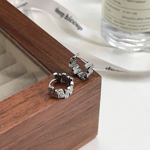 S925 Sterling <b>Silver</b> Huggie <b>Earrings</b> Chinese Tang Grass Pattern For Women Everyday Wear Fine <b>Stud</b> <b>Earrings</b> - Product Image 3