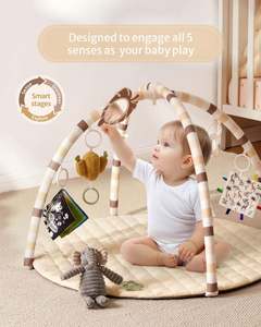 Facile à installer, tapis d'activités pour bébé, tapis de jeu pour le temps sur le ventre avec des jouets sensoriels détachables pour le développement des capacités motrices et sensorielles - Product Image 6