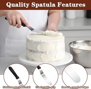 Stainless Steel Cake Decorating Spatula with Plastic Handle Durable Baking Offset Spreader for <b>Cream</b> Work OEM Factory - Product Image 2