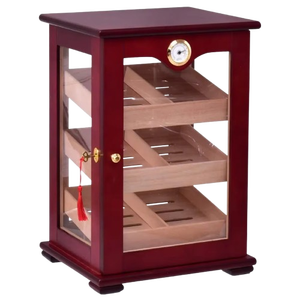 Digitales Hygrometer Kleiner Zigarrenschrank Glastür Massivholz Zigarren-Humidorbox 100-150 CT Kleiner Humidor zur Zigarrenpräsentation - Product Image 4