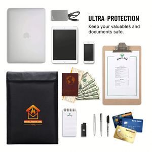 CUSTOM Extra Large Fireproof <b>Document</b> <b>Bag</b> Factory Fabric Guard Gray with Zipper Layered FL Design <b>Document</b> Holder - Product Image 2