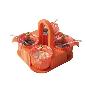 Household Kitchen Bento <b>Lunch</b> <b>Box</b> 2023 New Eco-Friendly Plastic Square Japandi Style Portable Transparent Lid Combination 1-3L - Product Image 2