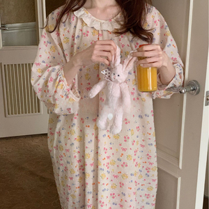 2025 printemps été Floral Loungewear chemise de nuit douce femmes Cutwork robe <span class=keywords><strong>originale</strong></span> - Product Image 1