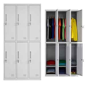 Casiers en acier personnalisés à 6 portes pour gymnase, école et bureau – Casiers métalliques pour <span class=keywords><strong>atelier</strong></span>, appartement et chambre, vestiaires du personnel - Product Image 2