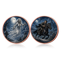 Pièce de monnaie commémorative ronde en cuivre pur 999, motif squelette de mariée, double face, d'une once, pour collection, vente en gros