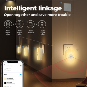 Luz nocturna inteligente Tuya, LED redondo, sensor de cuerpo humano, control por aplicación, funciona con batería, para uso doméstico en interiores - Product Image 2