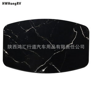 Table à manger pliable en aluminium avec plateau en marbre HWHongRV, design moderne rectangulaire pour l'intérieur de la voiture - Product Image 1