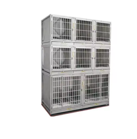 Cage d'hébergement hospitalière en acier inoxydable pour chats et chiens, de luxe, classique, respirante, pour cliniques vétérinaires