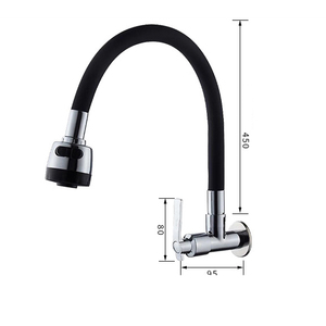 Robinet de cuisine mural flexible à rotation à 360 degrés, robinet de cuisine à eau froide, robinet de cuisine à levier unique - Product Image 3