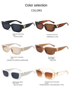 女性用サングラス,ユニセックス新サングラススモールスクエアフレームヒップホップスタイルブラックホワイトとグレー - Product Image 6