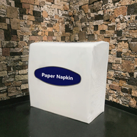 Serviettes en papier jetables de haute qualité, 2 plis, effet lin, blanches, imprimées en sérigraphie, élégantes, pour dîner, en sachet