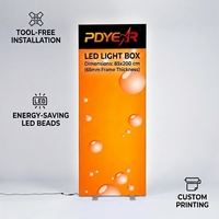 Boîte à lumière en tissu éclairée par LED ultra-mince à économie d'énergie, profil en aluminium double face personnalisé 85*200cm