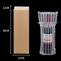 Protecteur de bords de bouteille de vin recyclable, sac gonflable à colonnes d'air, matériau PE/PA 60 microns, emballage de protection amortissant pour