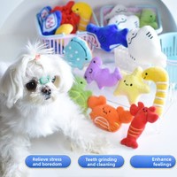 Mini jouet à mâcher en peluche pour chien, animal marin, couineur, nettoyant pour les dents, anti-ennui, friandise pour chiots et jeunes chiens, modèle YYCD-049