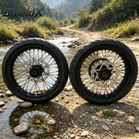 Kit de roues Surron Ultra Bee Supermoto ShieldX 17 pouces, jantes noires Supermoto avec pignon, ensemble de roues avec pneus CST S1 pour route