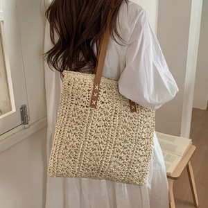 Sac fourre-tout décontracté doux style forêt, sac à bandoulière tissé tendance transfrontalière pour la plage et l'été, également disponible comme sac à main - Product Image 4