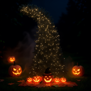 Árbol de Halloween Preiluminado de 7 Pies con 400 Luces LED, 8 Modos de Destello, Decoraciones para Interiores y Exteriores - Product Image 2