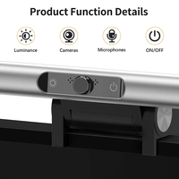 Lampu Meja Gantung USB Kontrol Sentuh Pintar Pelindung Mata Webcam 1080P Lampu LED Monitor Layar Komputer untuk Belajar dan Membaca