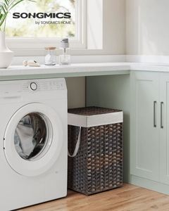 Недорогие декоративные корзины для Рождества, для хранения на кухне, для обуви, плетеные из джута, 2-ярусные, для сортировки белья, из искусственного ротанга - Product Image 2