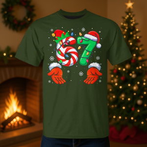 Camiseta navideña Six Seven 6 7 Meme, diseño navideño familiar con diseño de Papá Noel y duende - Product Image 3