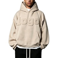 Sweat-shirt à capuche en coton pour homme, surdimensionné, avec logo personnalisé, appliqué et broderie, vente en gros