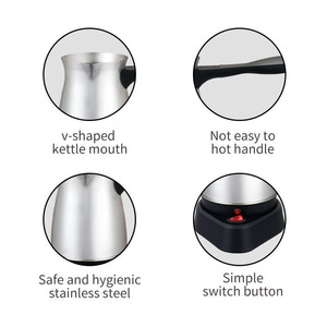 Turkish Coffee Pot Stainless Steel Electric Kettle For Coffee <b>Tea</b> Milk <b>Tea</b> Brewing European Standard 220V - Product Image 3
