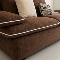Ensemble canapé et ottoman en tissu vintage, fauteuil d'appoint motif zèbre, marron café, mobilier de maison, vente en gros
