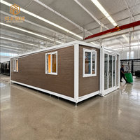 Maison préfabriquée moderne à double aile de 20, 30 ou 40 pieds, 1 à 4 chambres, aménagement personnalisable avec entrée centrale en verre, maison-conteneur