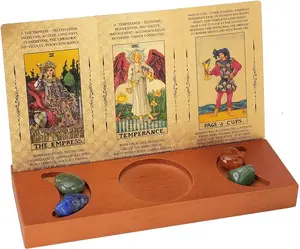 Stand With Three Goddess Symbols Tarot Cards Wooden Stand Reading Decorative Sorcery Altar Articles Divination Meditation