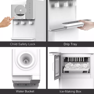 Distributore d'acqua con raffreddamento a compressore per fabbricatore di ghiaccio a proiettile rende l'acqua calda fredda e a temperatura ambiente uso commerciale conservazione del ghiaccio - Product Image 5