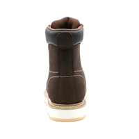 Chaussures de sécurité antidérapantes en cuir Crazy Horse résistant à la perforation et à l'embout en acier imperméable en caoutchouc et ciment
