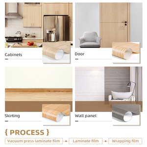 Lituo, precio de fábrica barato, mezcla de teca, <span class=keywords><strong>Pvc</strong></span>, películas para muebles, cubierta de membrana, lámina decorativa para diseño Horizontal, piel de puerta - Product Image 2