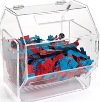 Tambour de tombola en acrylique transparent avec serrure, boîte de tirage de loterie transparente pour événements et fêtes