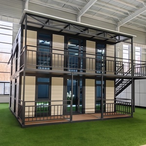 Maison à toit plat extensible à double aile préfabriquée 20FT Container Home <span class=keywords><strong>3</strong></span> Plans de chambre à coucher pour le bureau - Product Image 4