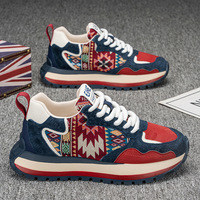 Nouvelles Chaussures Décontractées et Confortables pour Hommes Printemps-Automne 2026, à Bout Rond, Tendance, Imprimées et Brodéées, Respirantes, à Semelle Épaisse