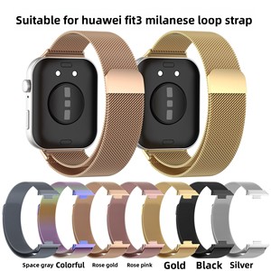 Bracelets pour montres connectées Watch Fit 3/<span class=keywords><strong>4</strong></span> <span class=keywords><strong>Pro</strong></span>/ 8/9 <span class=keywords><strong>Pro</strong></span>/Honor 9 ; Bandes métalliques 20/22 mm avec design milanais et boucle à pression - Product Image 4