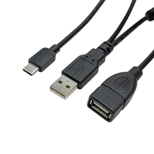 Otg Usb Host Power Converter Y Splitter Usb Adapter Usb2.0 Kabel Naar Type C Mannelijke Vrouw 2 In 1 Pvc Kabel - Product Image 1