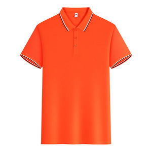 Polo Shirt Short Sleeve Solid Color Contrast Trim Polyester Daily Wear - Product Image 2