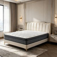 Matelas à ressorts ensachés moderne de 30 cm, compressé sous vide, avec housse en coton matelassée en losanges bicolore pour chambre, maison, hôtel, appartement