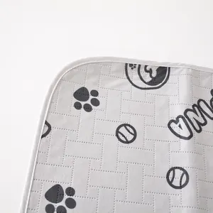 Su geçirmez kullanımlık Pet uyku Mat Pad yatak yumuşak ev hayvanı pedi pençe baskı ile