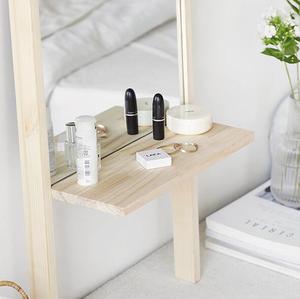 Modern Solid Wood Full Length Standing <strong>Mirror</strong> with Shelf Nordic <strong>Pine</strong> Leaning <strong>Mirror</strong> for Hotel Guest Room Project - Product Image 4