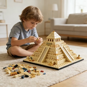 Blocchi da Costruzione Fai-da-Te della Piramide di <span class=keywords><strong>Giza</strong></span>, Modello di Architettura dell'Antico Egitto, Gioco Educativo da Assemblare, Oggetto da Collezione e Decorazione - Product Image 1