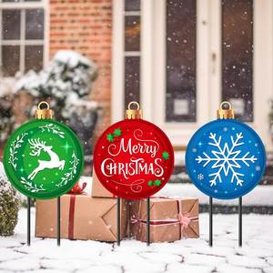 Hot Item Trending Christmas Yard Sign Set Reusable PVC Waterproof Xmas <b>for</b> Outdoor Lawn Decor with Metal <b>Stake</b> - Product Image 2