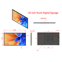 Pantalla Táctil Capacitiva Interactiva de Señalización Digital de 43 Pulgadas, 1080P Full HD IPS, para Educación Escolar, Superventas