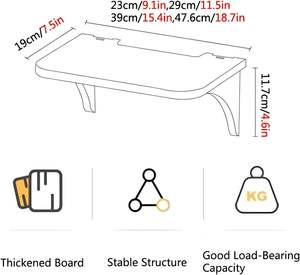 Petites étagères flottantes en <span class=keywords><strong>bois</strong></span> naturel avec <span class=keywords><strong>support</strong></span> <span class=keywords><strong>invisible</strong></span> pour rangement au-dessus des toilettes, organisateurs d'étagères pour routeurs, supports de rangement pour vaisselle - Product Image 4