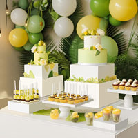 Présentoir de nourriture de buffet de colonne montante de nourriture en acrylique blanc boîte de présentation de cube de colonne montante de dessert de nidification pour la fête de mariage